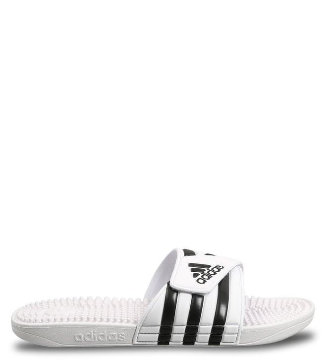 adidas men's adissage white slides