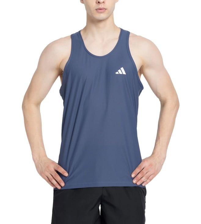 adidas men's blue otr b regular fit tank top