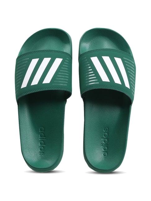 adidas men's contaro green slides