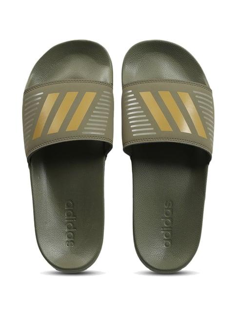 adidas men's contaro green slides