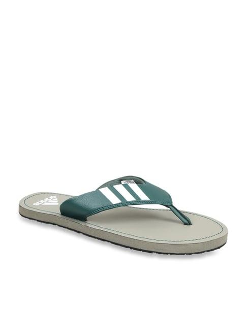 adidas men's coset ii ms green & grey flip flops