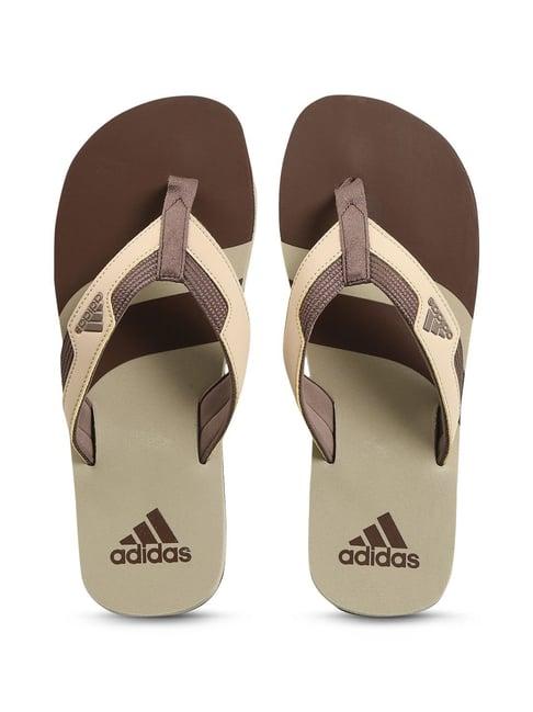 adidas men's distil beige flip flops