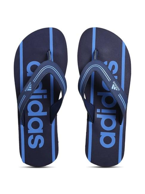 adidas men's glossate blue flip flops