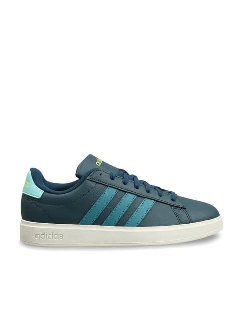 adidas men's grand court 2.0 blue casual sneakers