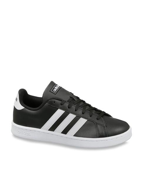 adidas men's grand court black sneakers