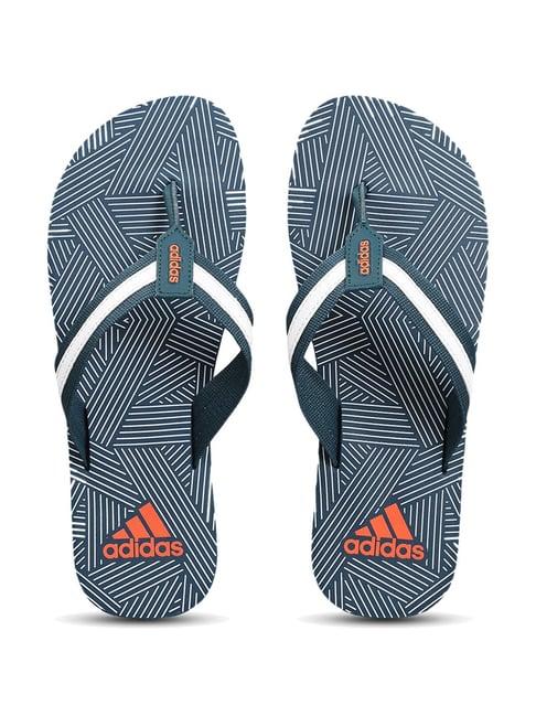 adidas men's hurtle turquoise blue flip flops