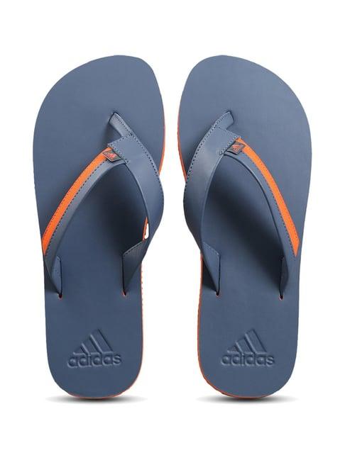 adidas men's marvello blue flip flops