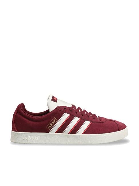 adidas men's vl court 2.0 maroon skateboarding shoes