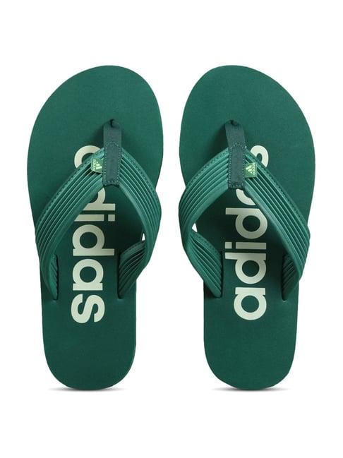 adidas men's yompzee green flip flops