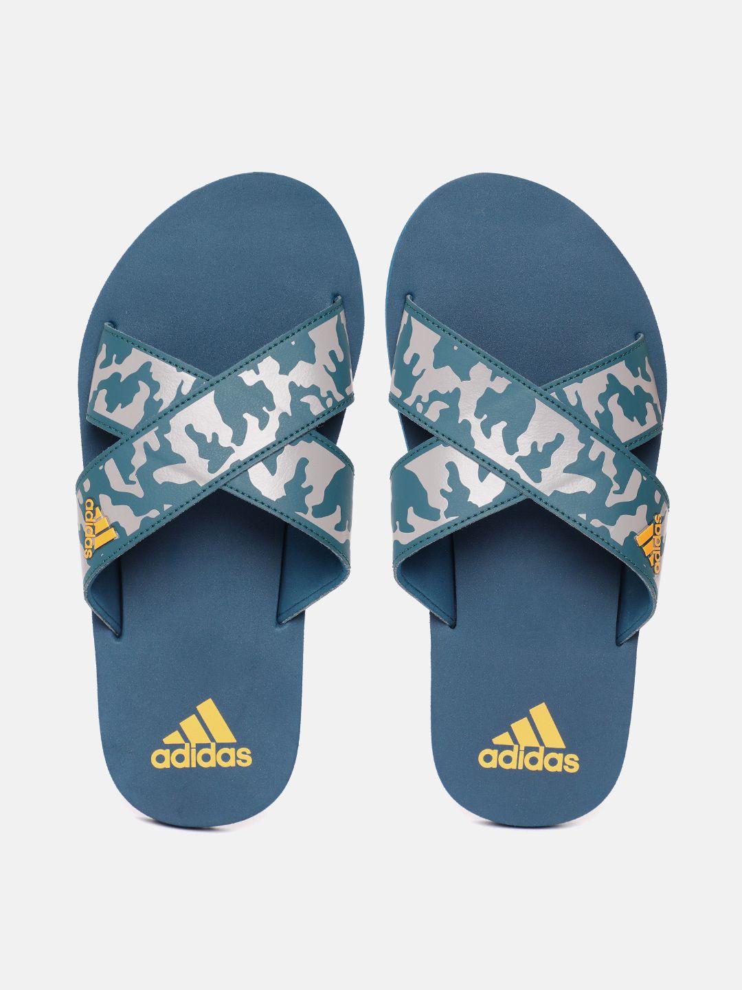 adidas men abstract printed sliders