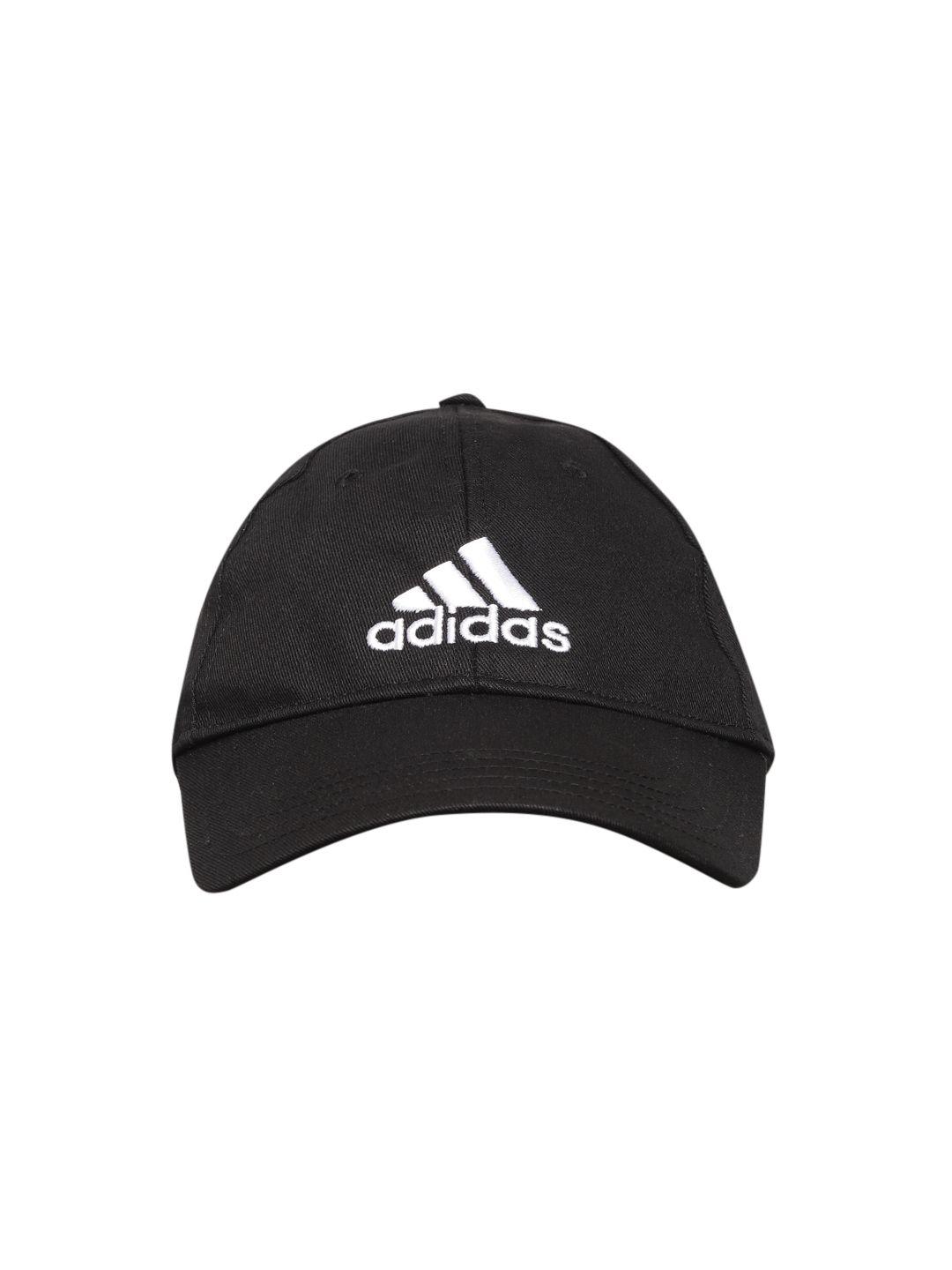 adidas men black & white baseball cap with brand logo