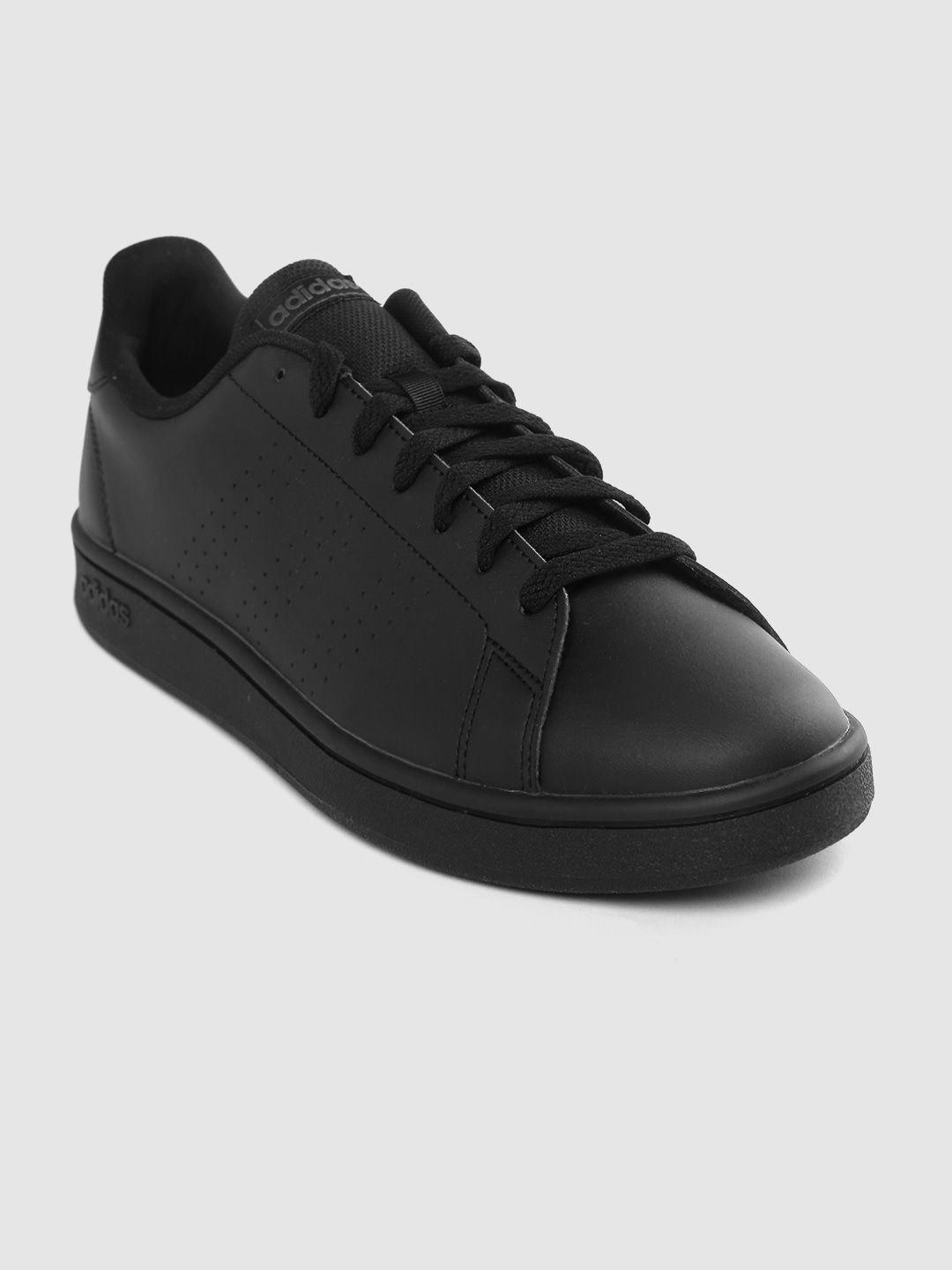 adidas men black solid advantage base sustainable sneakers