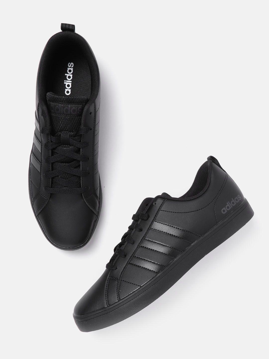 adidas men black solid vs pace sneakers