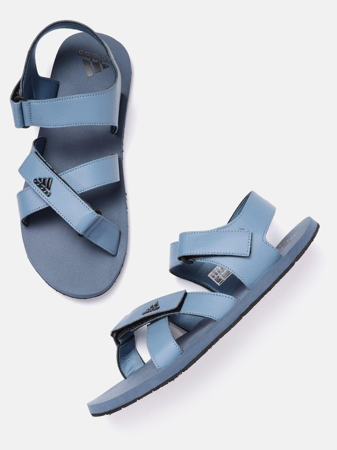 adidas men blue brand logo print hengat sports sandals