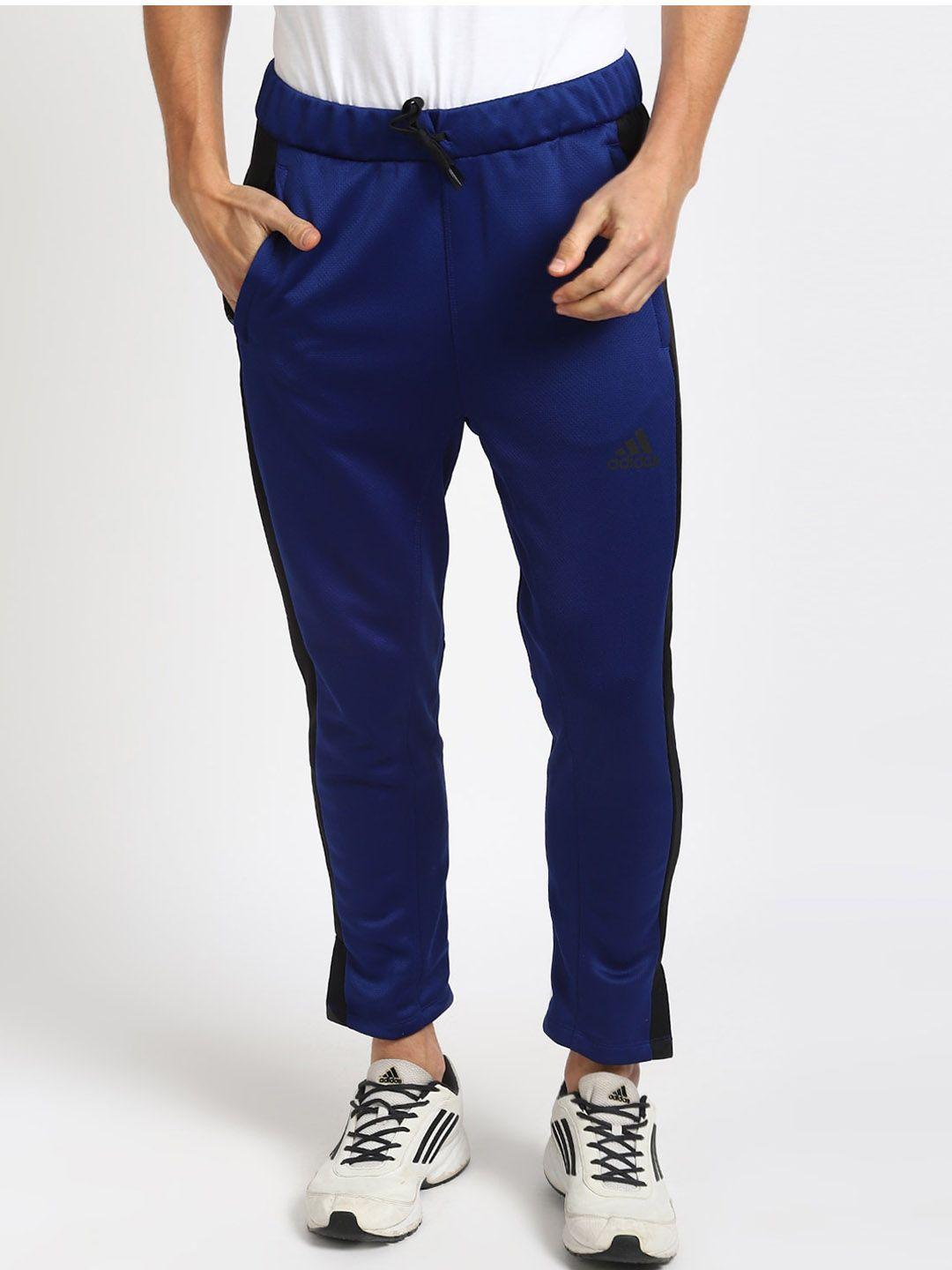 adidas men blue solid track pants