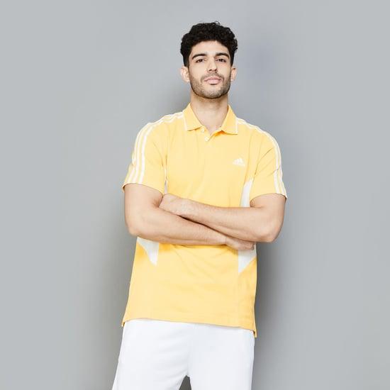 adidas men colourblocked regular fit polo t-shirt