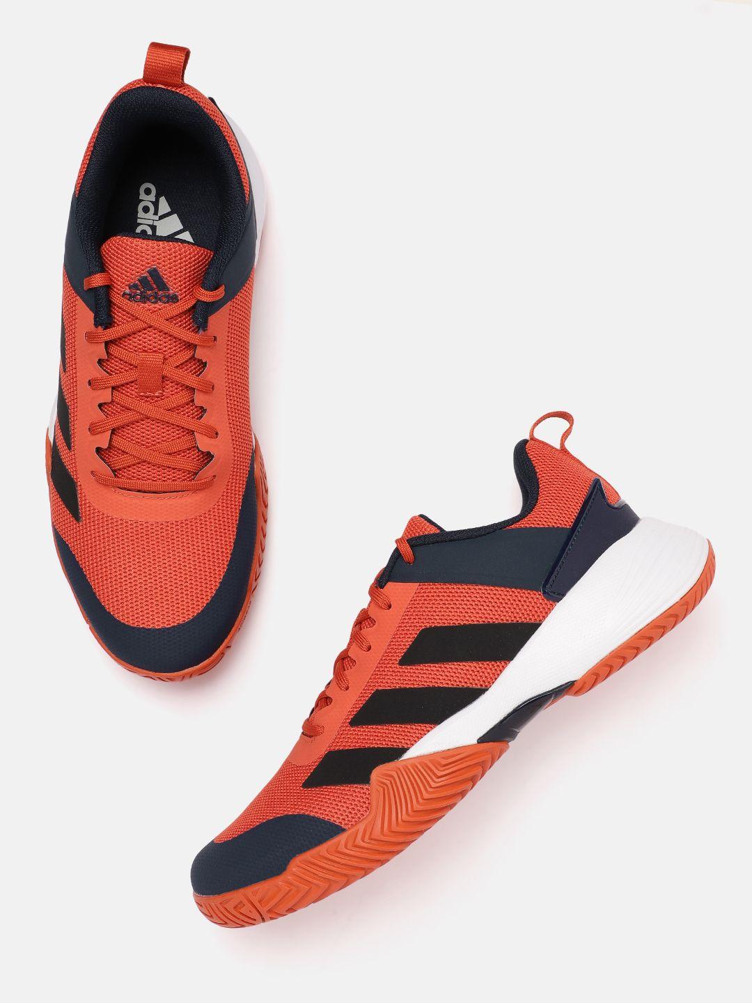 adidas men colourblocked striped detail tennis top v2 shoes