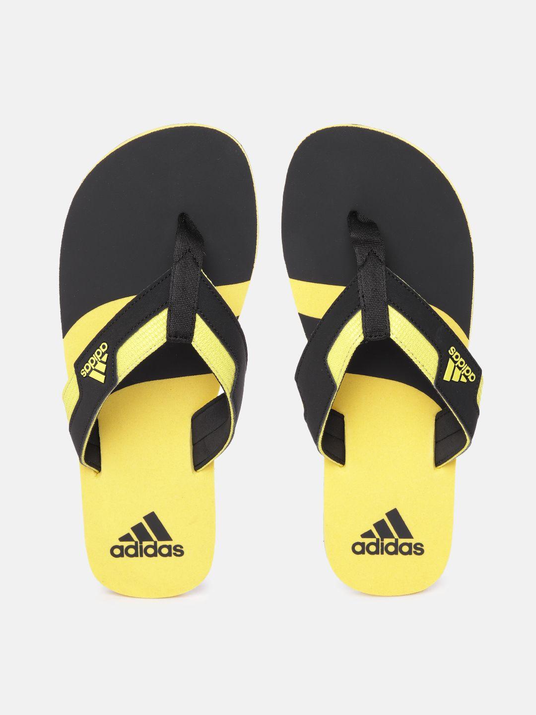 adidas men distill colourblocked thong flip-flops