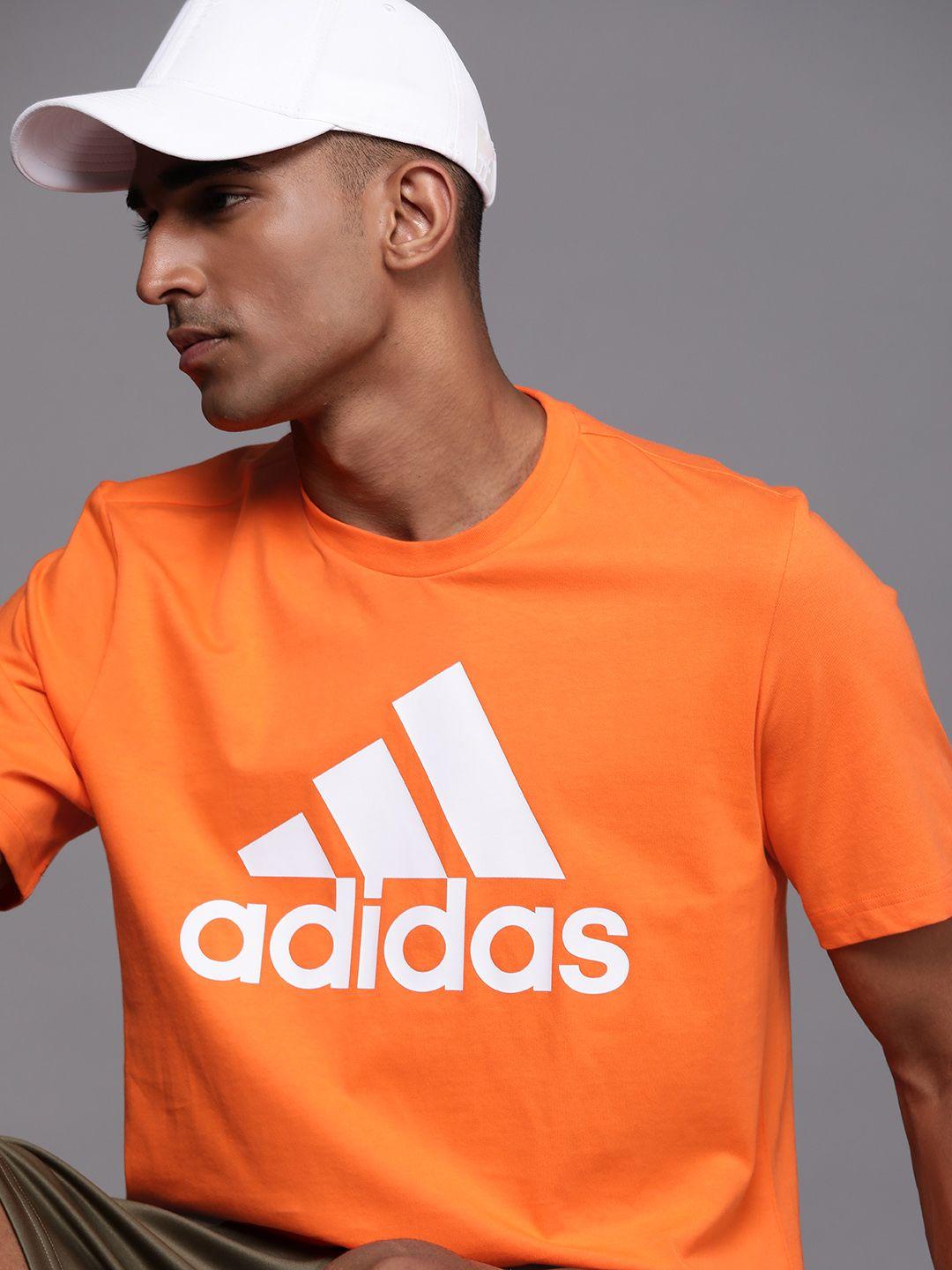 adidas men in smu brand logo printed pure cotton t-shirt
