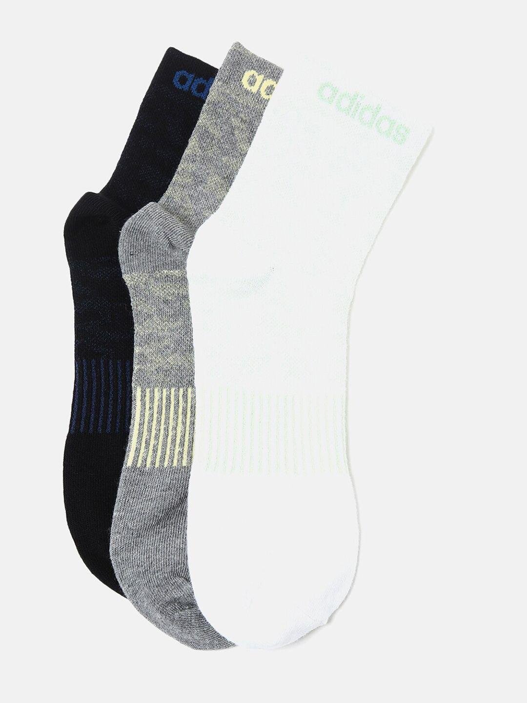 adidas men pack of 3 flat knit above ankle-length socks