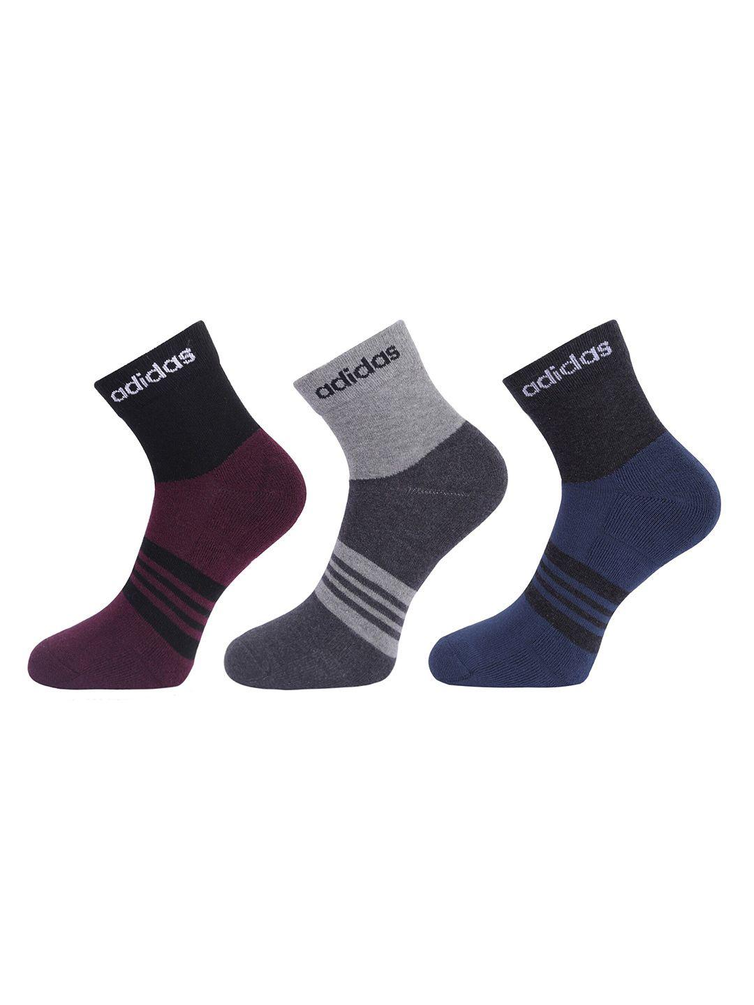 adidas men pack of 3 heel & toe terry ankle socks