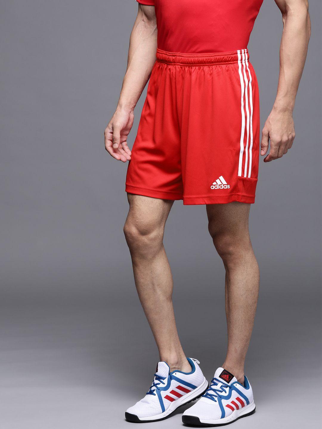 adidas men red solid sports sustainable shorts