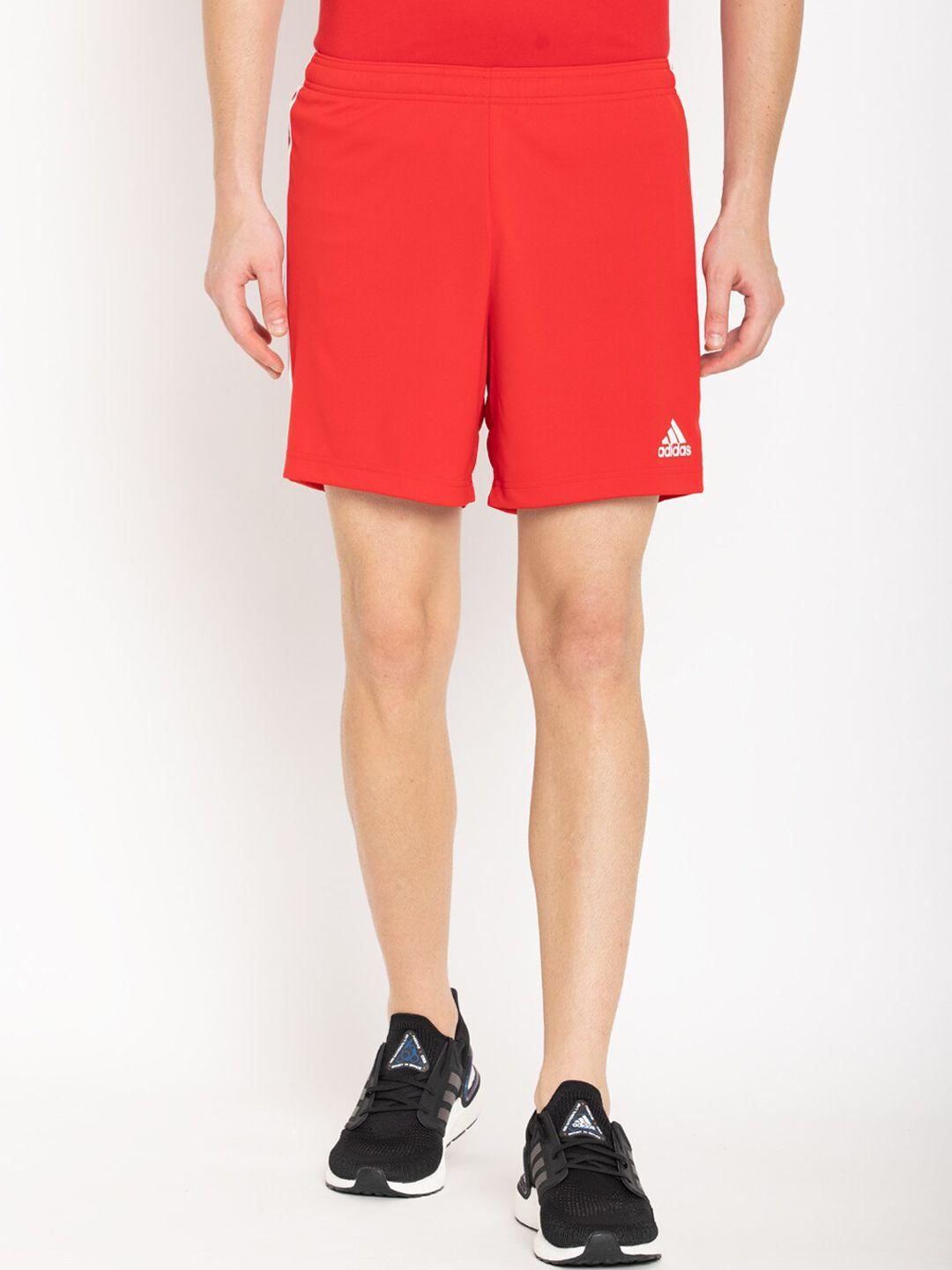 adidas men red sports shorts