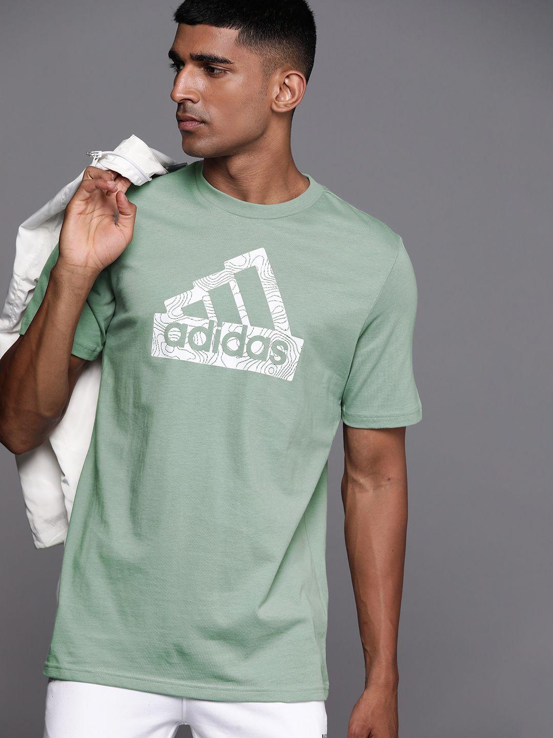 adidas men sustainable city escape graphic brand logo printed t-shirt