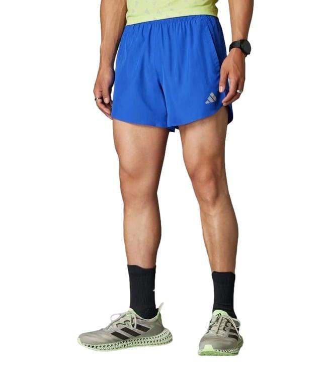 adidas mens blue run it running shorts