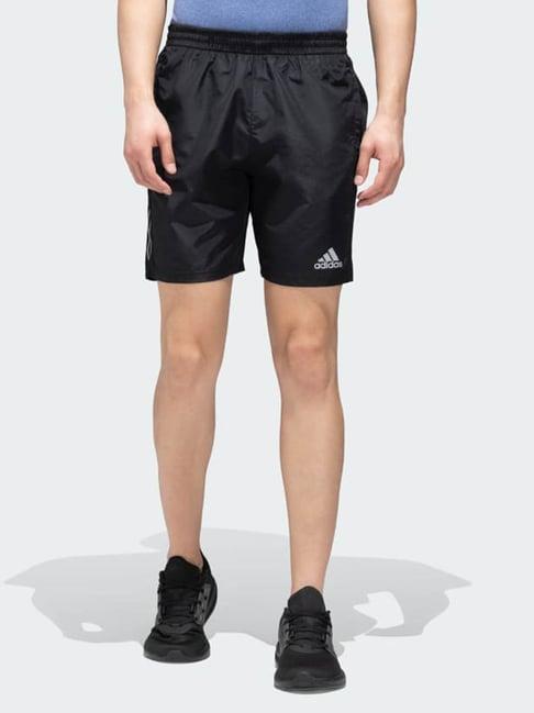 adidas mid black regular fit striped sports shorts