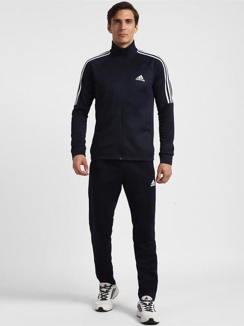 adidas navy slim fit printed tracksuits