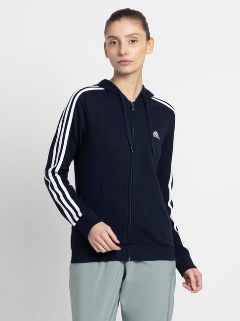 adidas navy striped hoodie