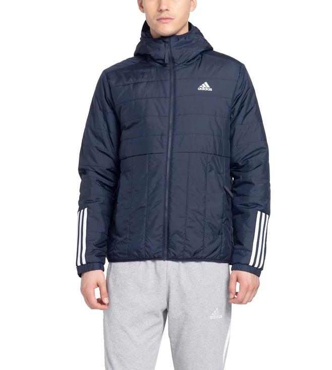 adidas navy stripes regular fit puffer jacket