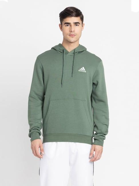 adidas olive regular fit m feelcozy hooded sweatshirt