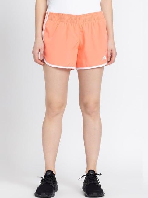 adidas orange striped running shorts