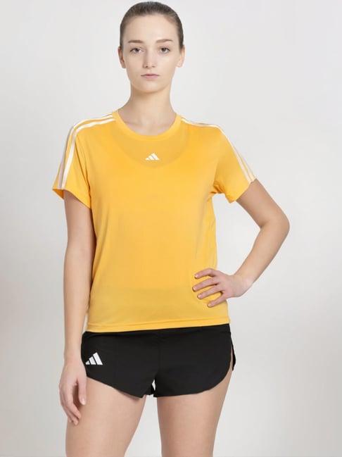 adidas orange striped sports t-shirt