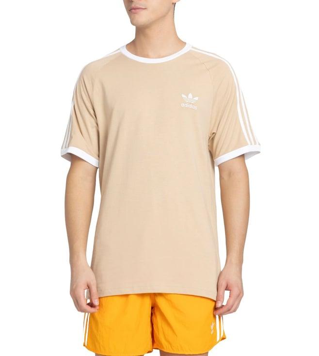 adidas originals beige 3-stripes t-shirt