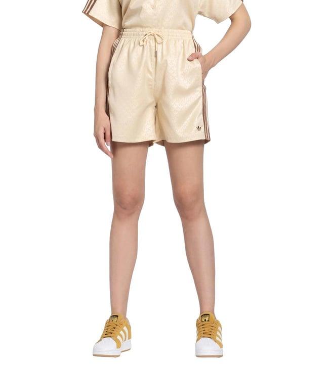 adidas originals beige stripes regular fit shorts