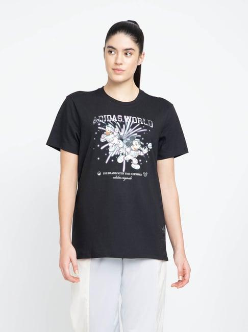 adidas originals black cotton printed t-shirt