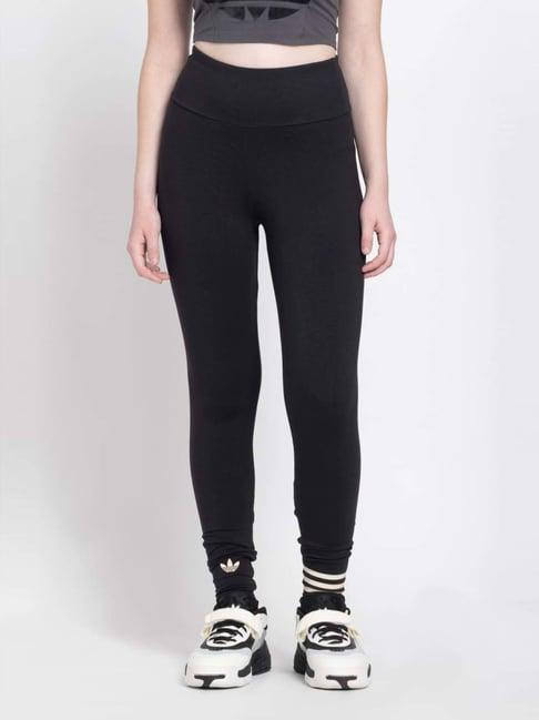 adidas originals black cotton printed tights