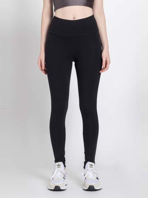 adidas originals black cotton sports tights