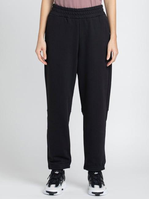 adidas originals black cotton sports track pants