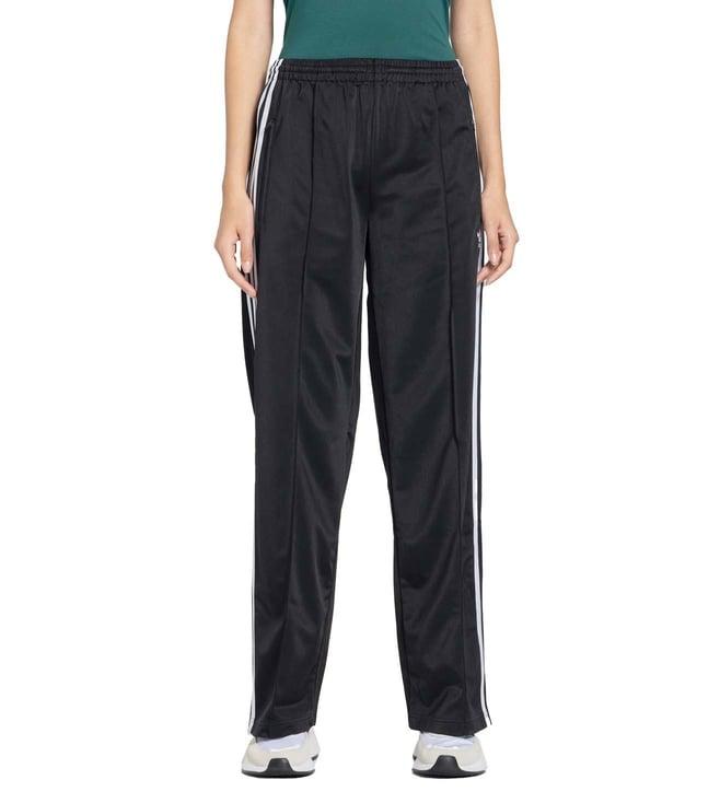 adidas originals black logo loose fit trackpants