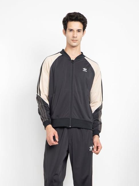 adidas originals black mandarin collar jacket