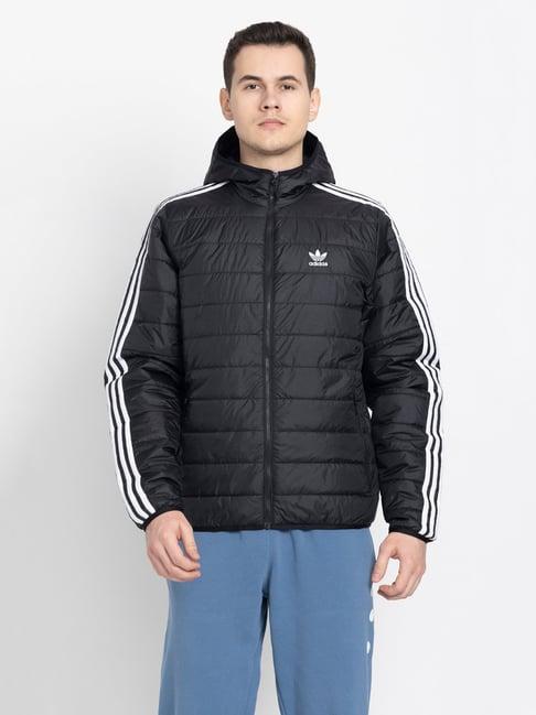 adidas originals black regular fit padded hooded puffer jacket