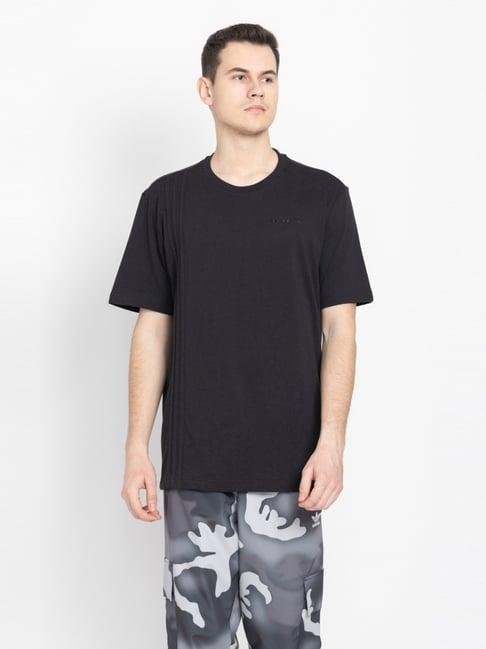 adidas originals black regular fit printed t-shirt