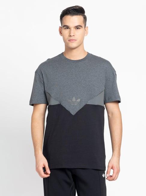adidas originals black regular fit reflective cotton crew t-shirt