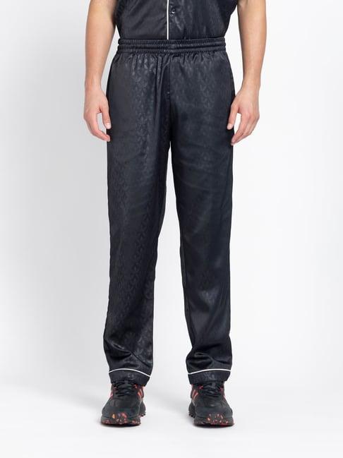 adidas originals black regular fit self pattern trackpants