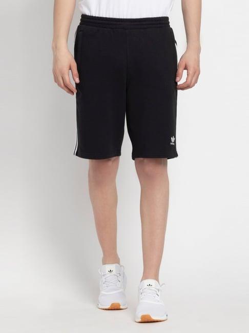 adidas originals black regular fit striped shorts