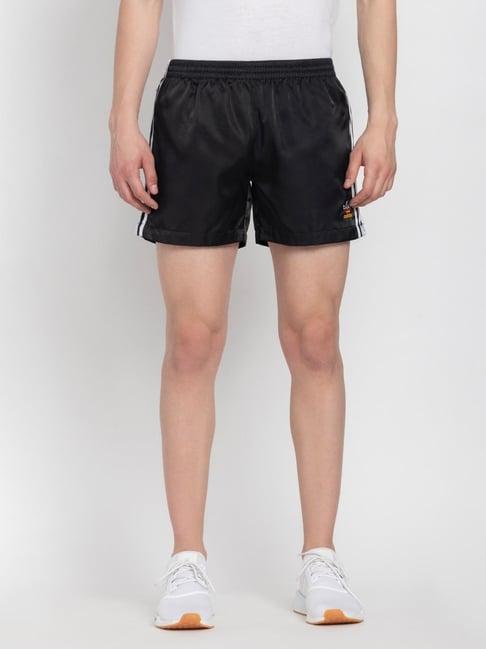 adidas originals black regular fit striped sports shorts